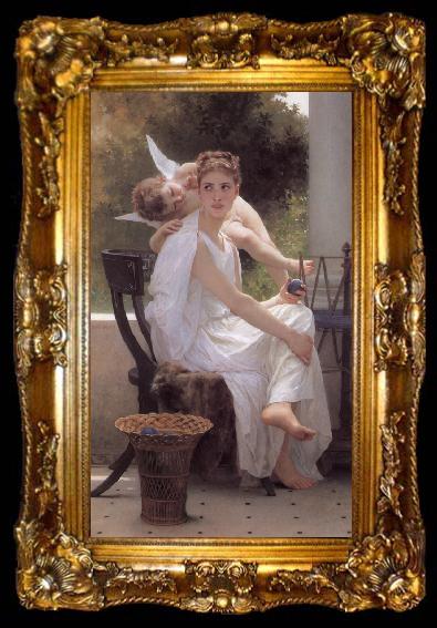 framed  Adolphe William Bouguereau Work Interrupted (mk26), ta009-2